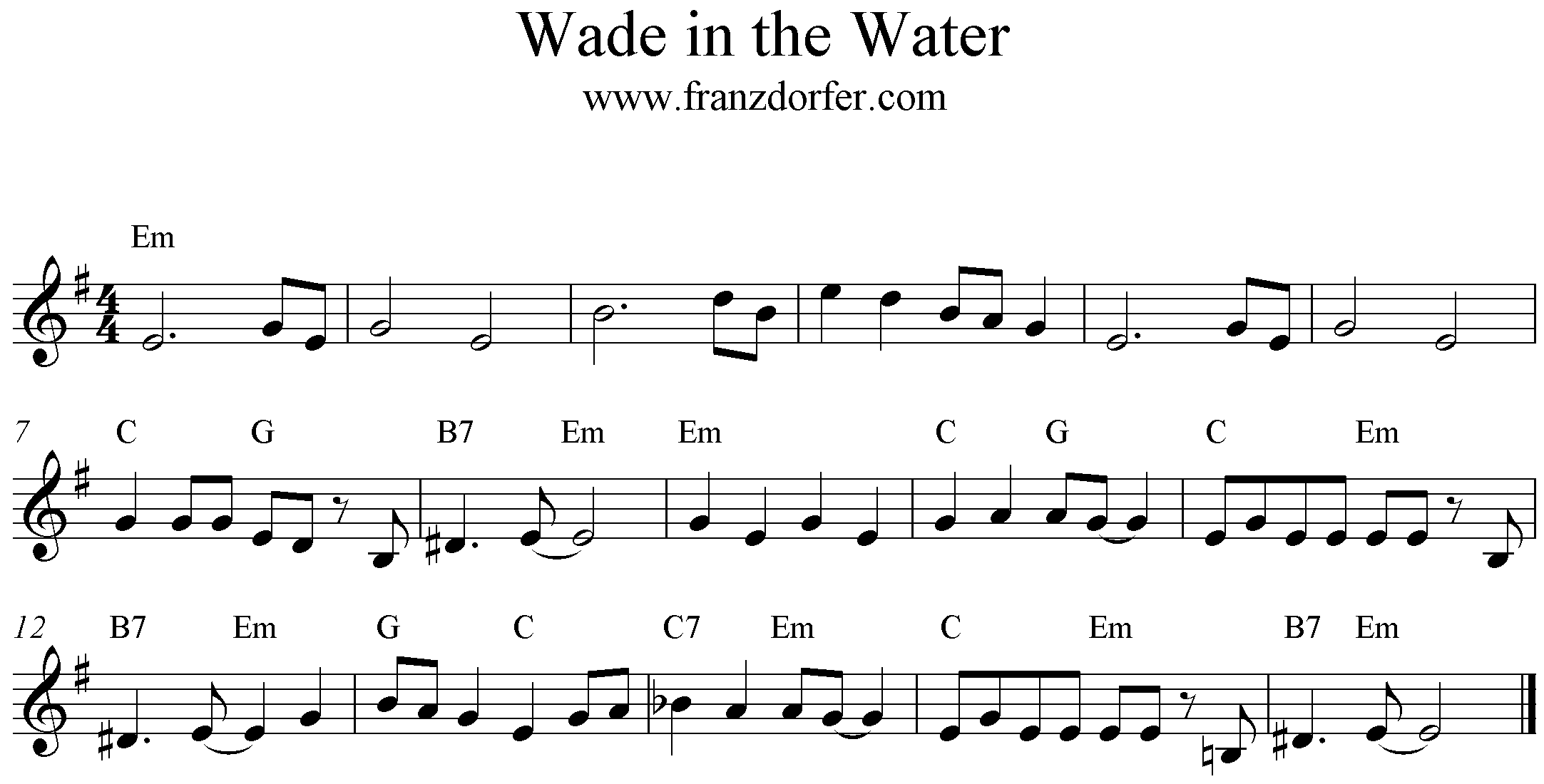 Noten Wade in the Water